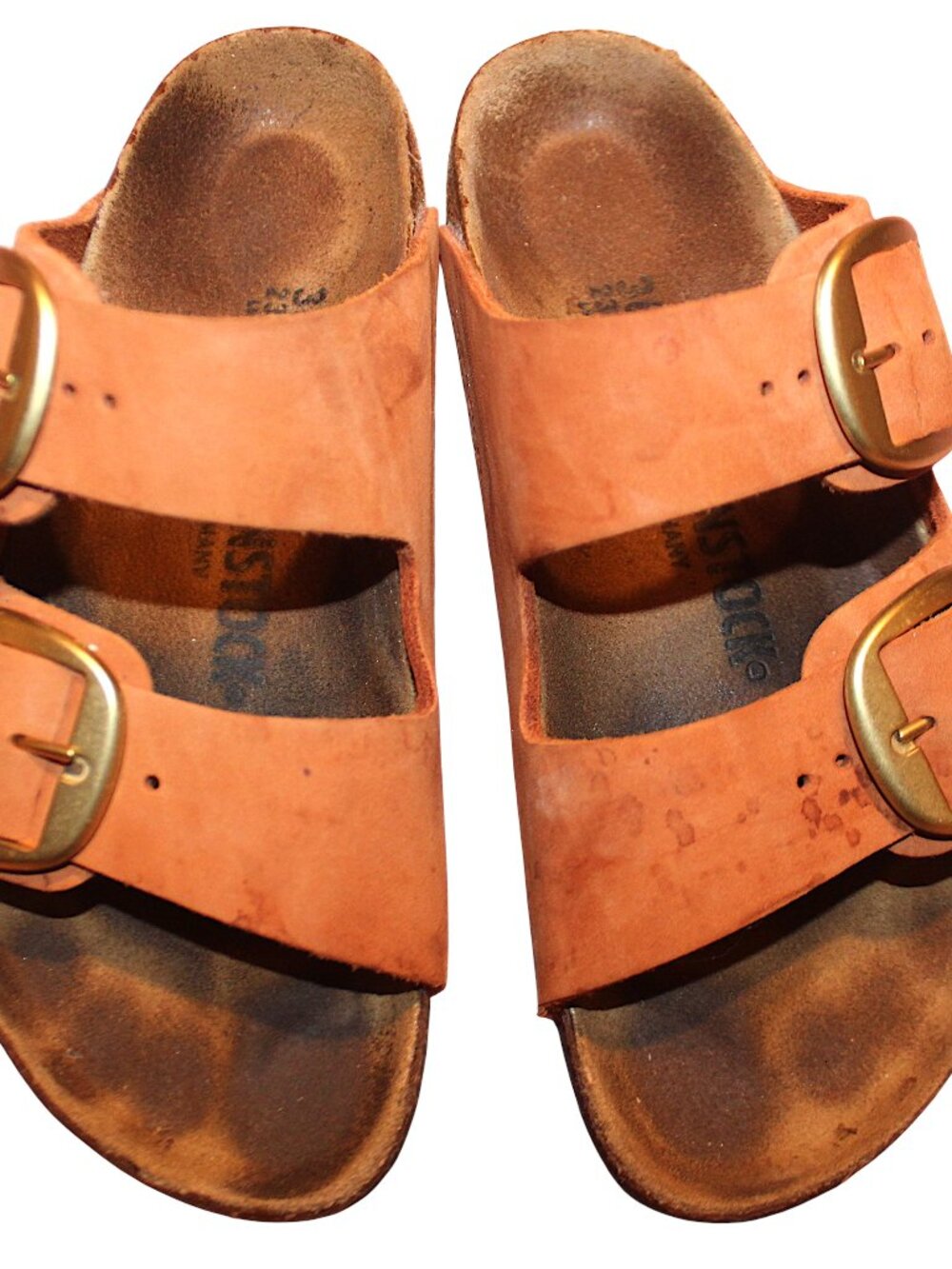 Birkenstock Arizona Big Buckle Sandals - Burnt Orange Leather Size 36 US 5-5.5